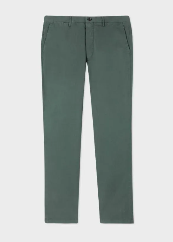 Paul Smith Pants MidFit 039Broad Stripe Zebra039 Chinos Green 8211 Mens
