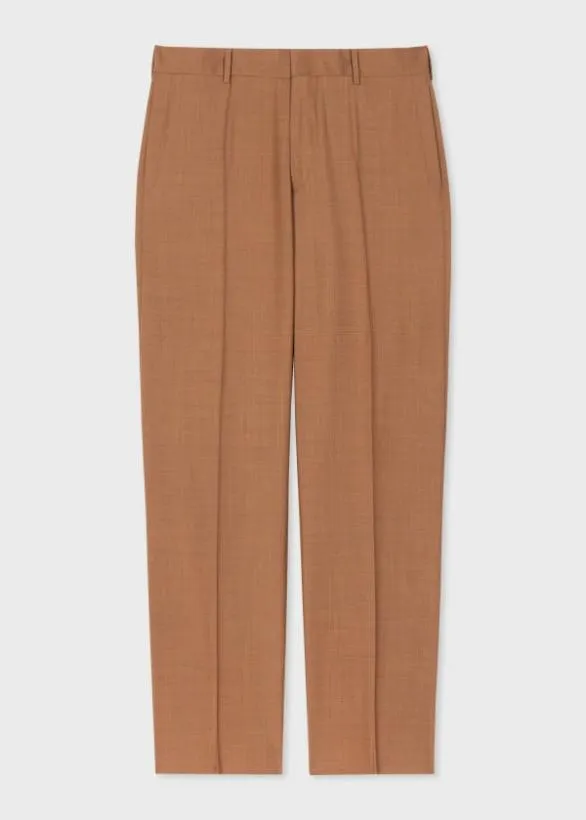 Paul Smith Pants Overdyed Melange Wool Straight Leg Trousers Orange 8211 Mens