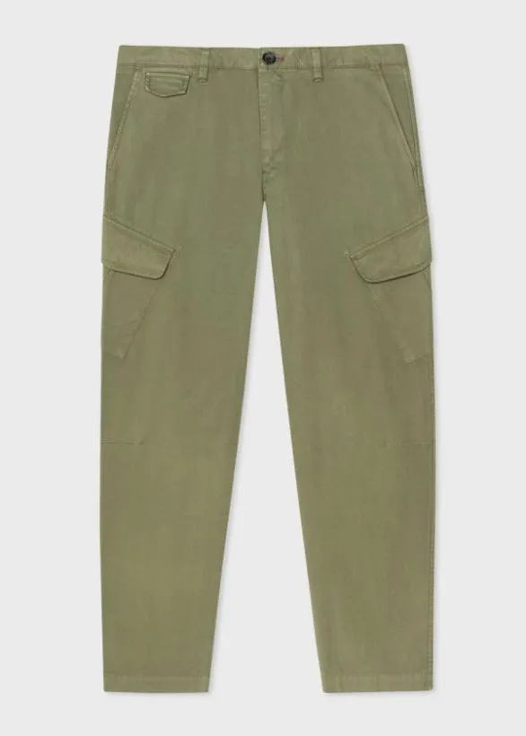 Paul Smith Pants StretchCotton Twill Cargo Trousers Green 8211 Mens