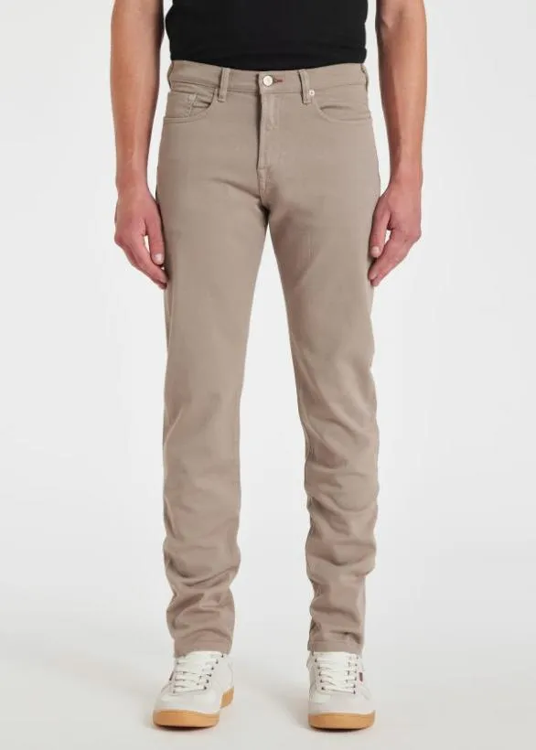 Paul Smith Pants TaperedFit GarmentDyed Jeans Taupe 8211 Mens