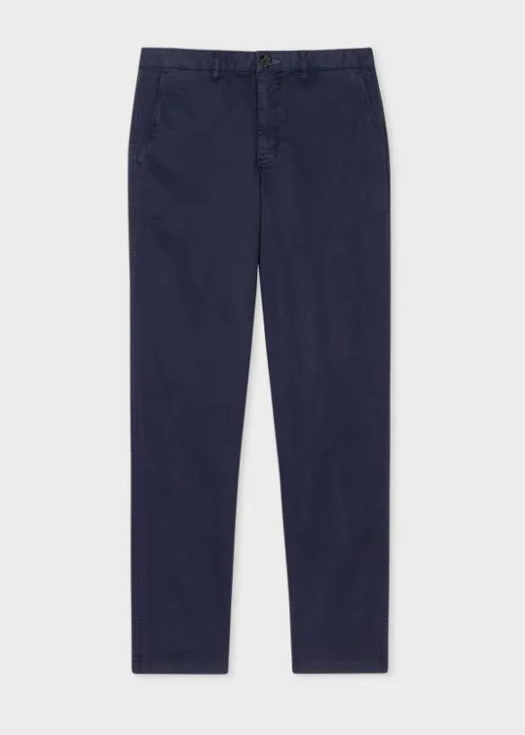 Paul Smith Pants TaperedFit StretchCotton Chinos Navy 8211 Mens