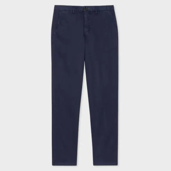 Paul Smith Pants TaperedFit StretchCotton Chinos Navy 8211 Mens