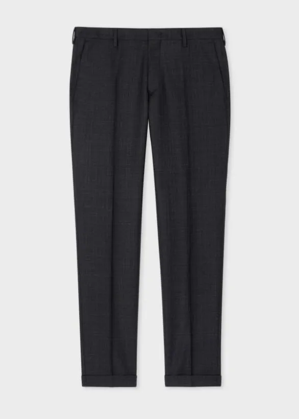 Paul Smith Pants Wool Check Pants Black 8211 Mens