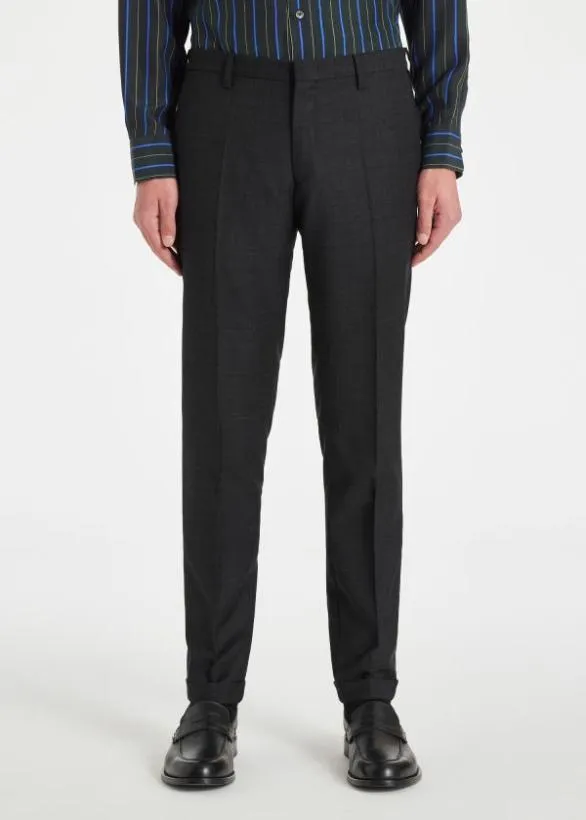 Paul Smith Pants Wool Check Pants Black 8211 Mens