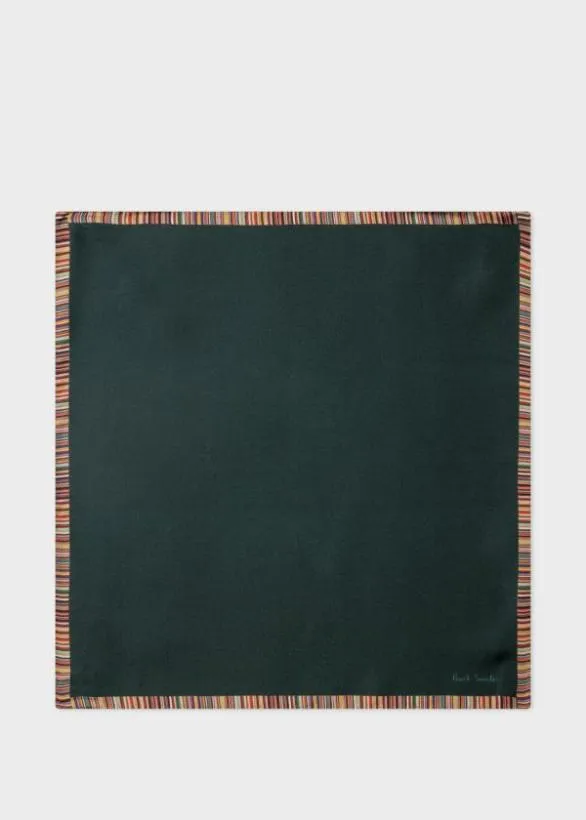 Paul Smith Pocket Squares 039Signature Stripe039 Silk Pocket Square Green 8211 Mens Paul Smith Pocket Squares 039Signature Stripe039 Silk Pocket Square Green 8211 Mens