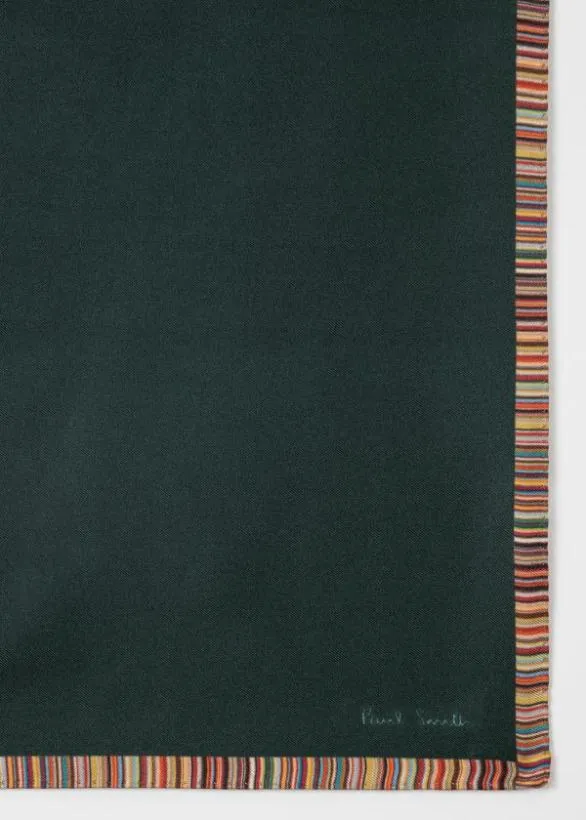 Paul Smith Pocket Squares 039Signature Stripe039 Silk Pocket Square Green 8211 Mens