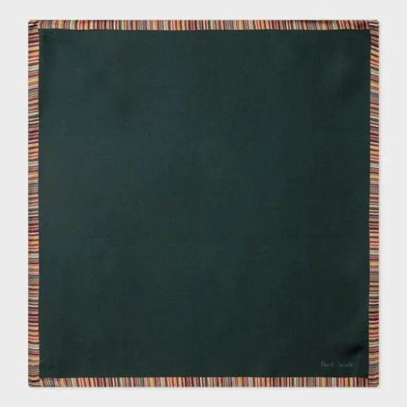 Paul Smith Pocket Squares 039Signature Stripe039 Silk Pocket Square Green 8211 Mens