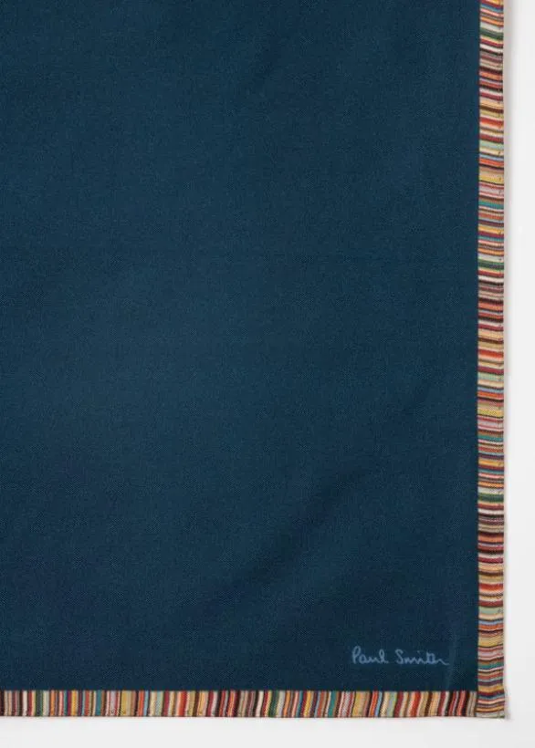 Paul Smith Pocket Squares 039Signature Stripe039 Silk Pocket Square Navy 8211 Mens
