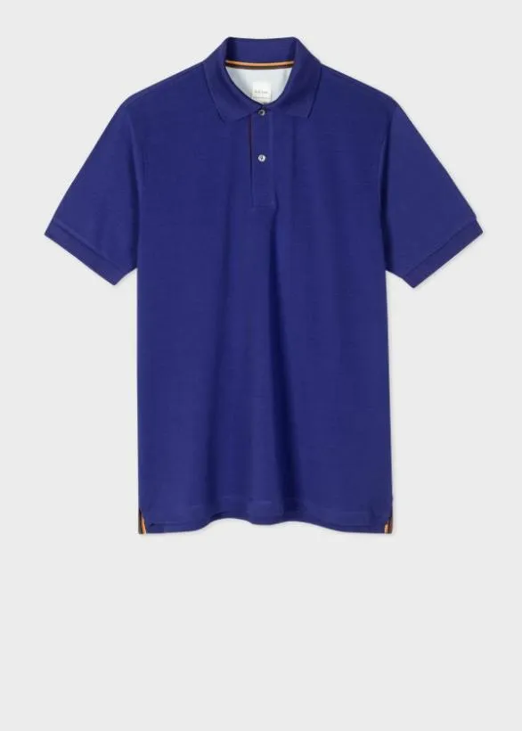 Paul Smith Polo Shirts 039Artist Stripe039 Placket Polo Shirt Blue 8211 Mens