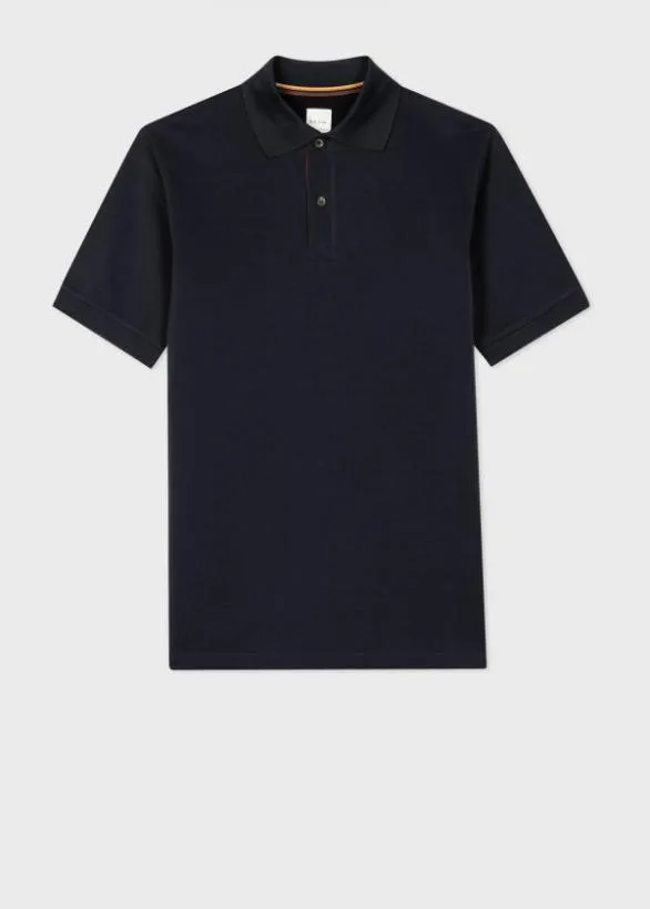 Paul Smith Polo Shirts 039Artist Stripe039 Placket Polo Shirt Navy 8211 Mens