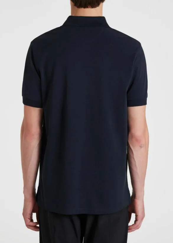 Paul Smith Polo Shirts 039Artist Stripe039 Placket Polo Shirt Navy 8211 Mens