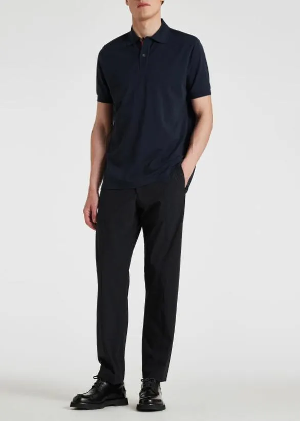 Paul Smith Polo Shirts 039Artist Stripe039 Placket Polo Shirt Navy 8211 Mens