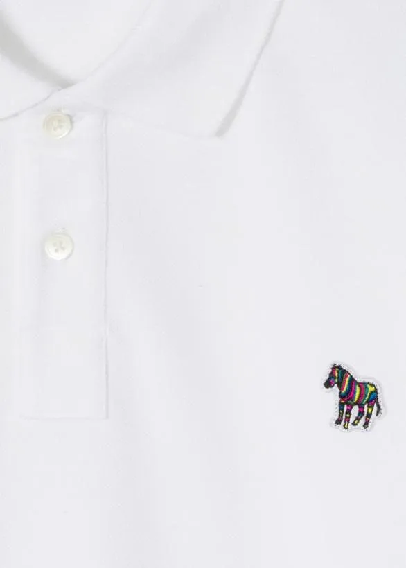 Paul Smith Polo Shirts CottonPiquu00e9 Zebra Polo Shirt White 8211 Mens