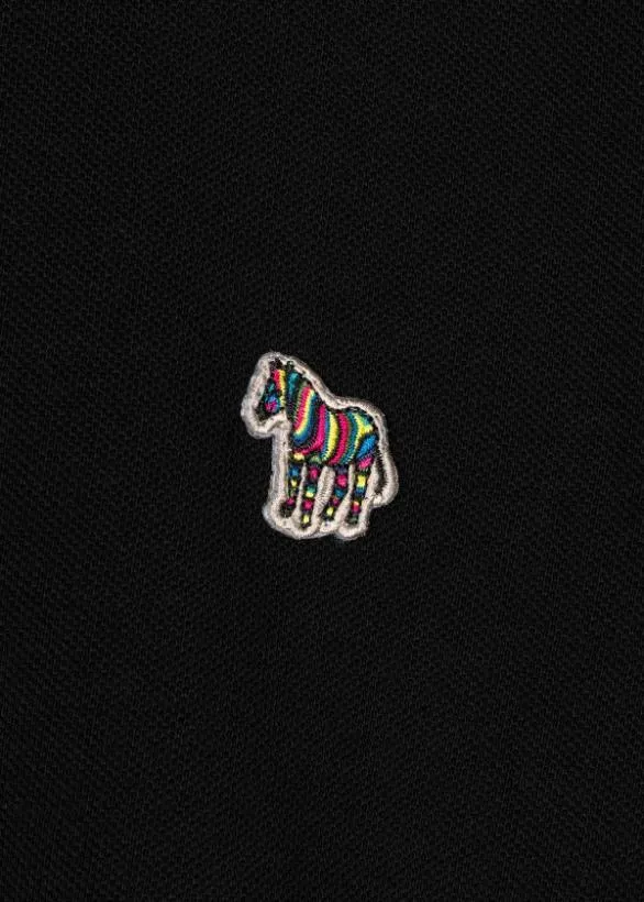 Paul Smith Polo Shirts LongSleeve Zebra Polo Shirt Black 8211 Mens