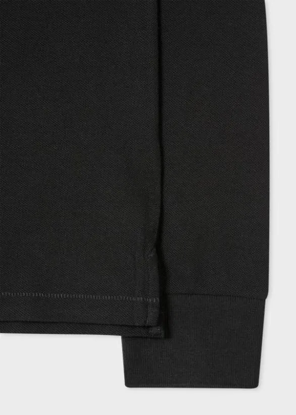 Paul Smith Polo Shirts LongSleeve Zebra Polo Shirt Black 8211 Mens