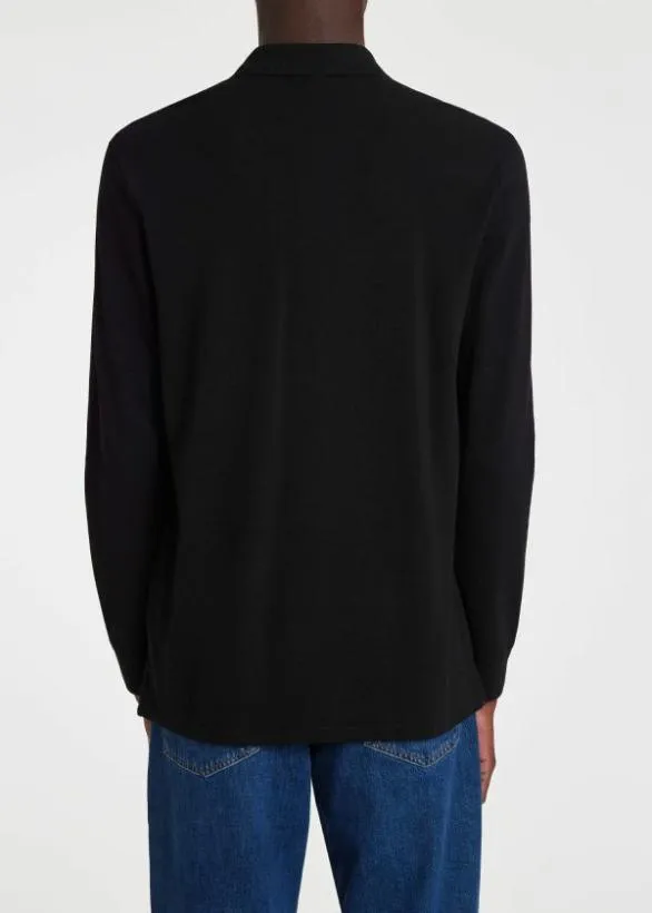 Paul Smith Polo Shirts LongSleeve Zebra Polo Shirt Black 8211 Mens
