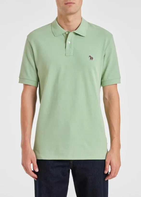 Paul Smith Polo Shirts Organic Cotton Zebra Polo Shirt Pistachio 8211 Mens