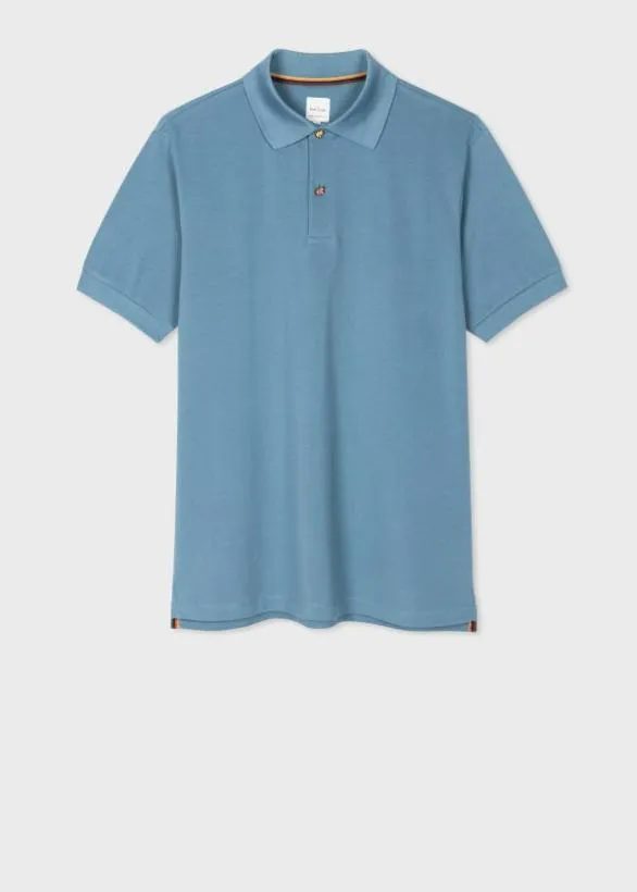 Paul Smith Polo Shirts Polo Shirt With Charm Buttons Light Blue 8211 Mens