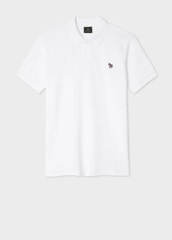 Paul Smith Polo Shirts Zebra Logo Cotton Polo Shirt White 8211 Mens
