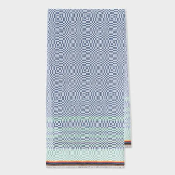 Paul Smith Scarves 039Optical039 CottonBlend Scarf Blue 8211 Mens