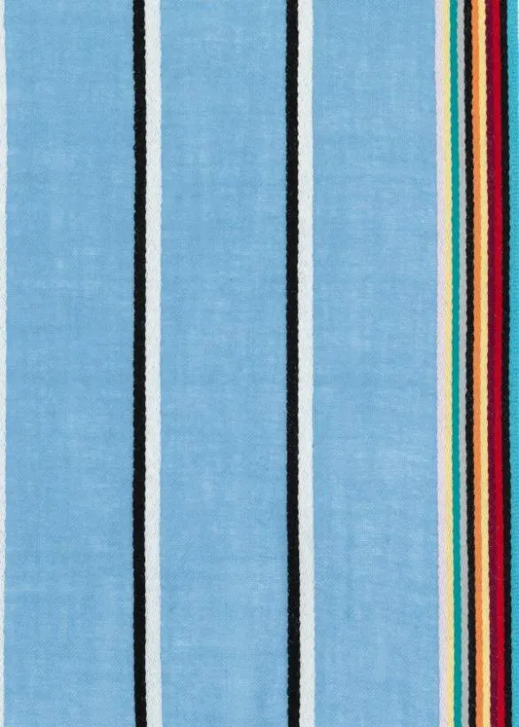 Paul Smith Scarves Artist Stripe Edge LambswoolCashmere Scarf Sky Blue 8211 MensWomens