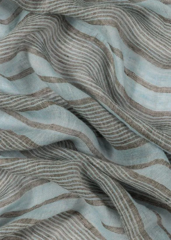 Paul Smith Scarves Blue Linen Stripe Scarf Blue 8211 Mens