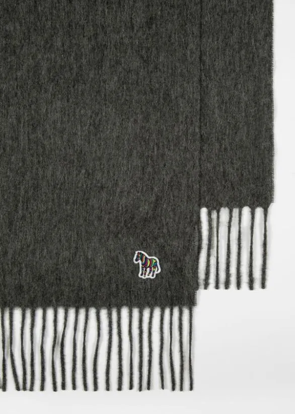 Paul Smith Scarves Lambswool Zebra Scarf Charcoal Grey 8211 Mens