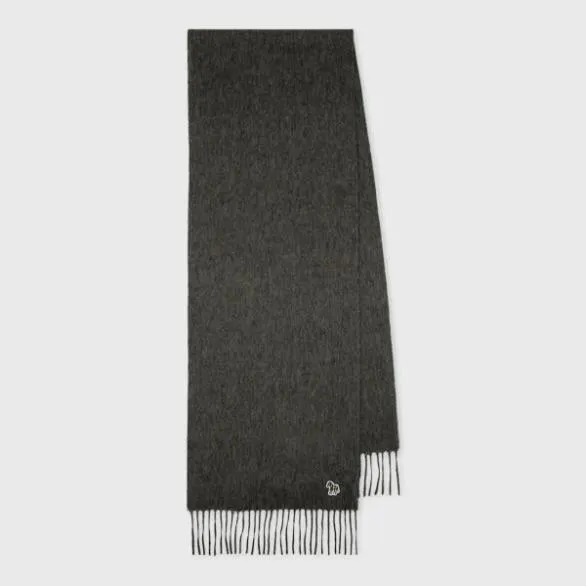 Paul Smith Scarves Lambswool Zebra Scarf Charcoal Grey 8211 Mens