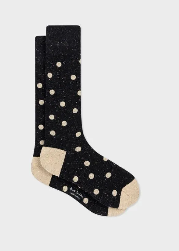 Paul Smith Scarves Polka Dot CottonBlend Socks Black 8211 Mens