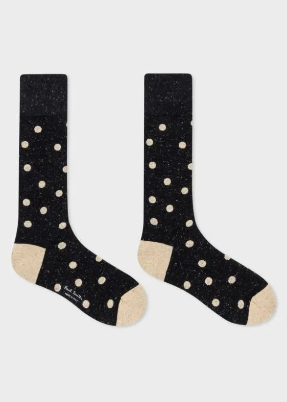 Paul Smith Scarves Polka Dot CottonBlend Socks Black 8211 Mens