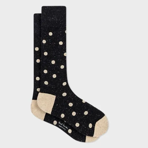 Paul Smith Scarves Polka Dot CottonBlend Socks Black 8211 Mens