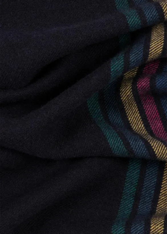 Paul Smith Scarves WoolBlend 039Sports Stripe039 Scarf Navy 8211 Mens
