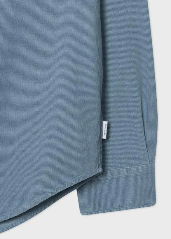 Paul Smith Shirts Corduroy PatchPocket Shirt Light Blue 8211 Mens