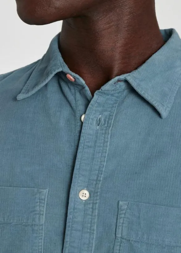 Paul Smith Shirts Corduroy PatchPocket Shirt Light Blue 8211 Mens