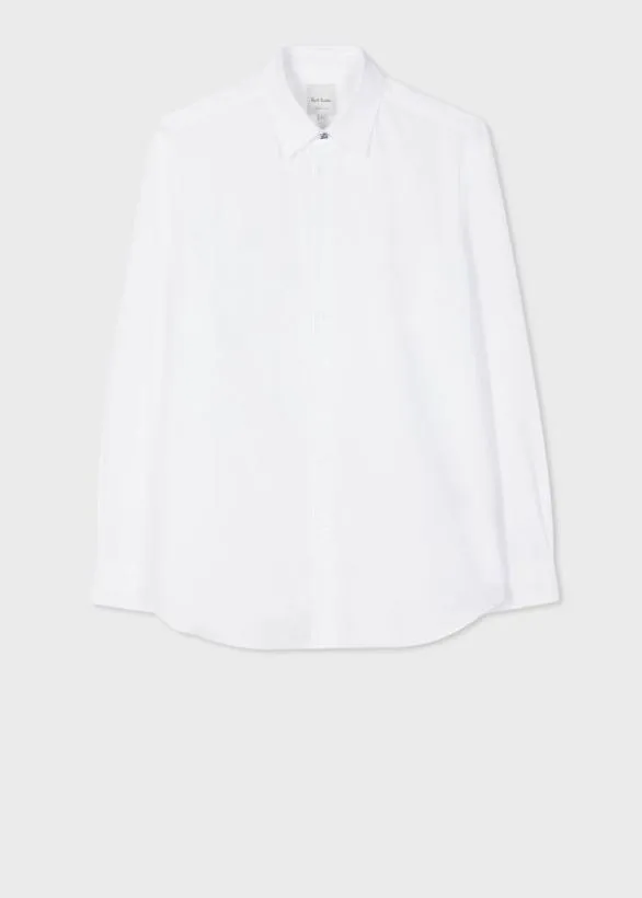 Paul Smith Shirts CottonPoplin Charm Button Shirt White 8211 Mens
