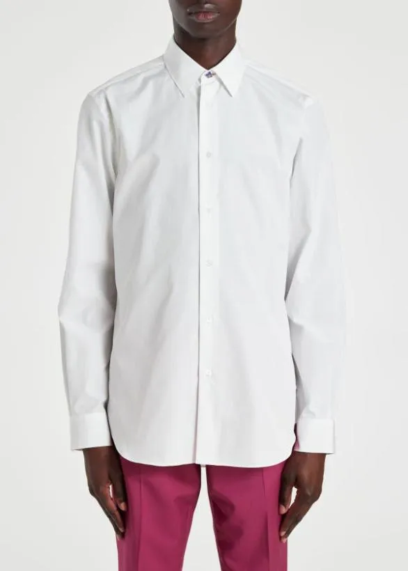 Paul Smith Shirts CottonPoplin Charm Button Shirt White 8211 Mens