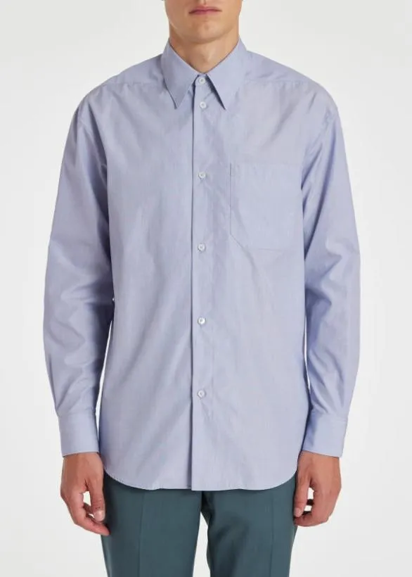 Paul Smith Shirts EndonEnd Cotton Shirt Blue 8211 Mens