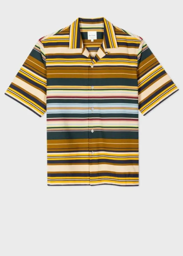 Paul Smith Shirts Multi Stripe Shirt Orange 8211 Mens