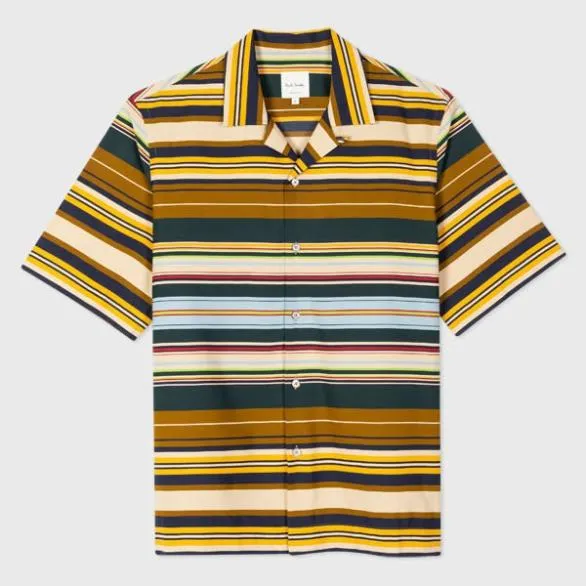 Paul Smith Shirts Multi Stripe Shirt Orange 8211 Mens