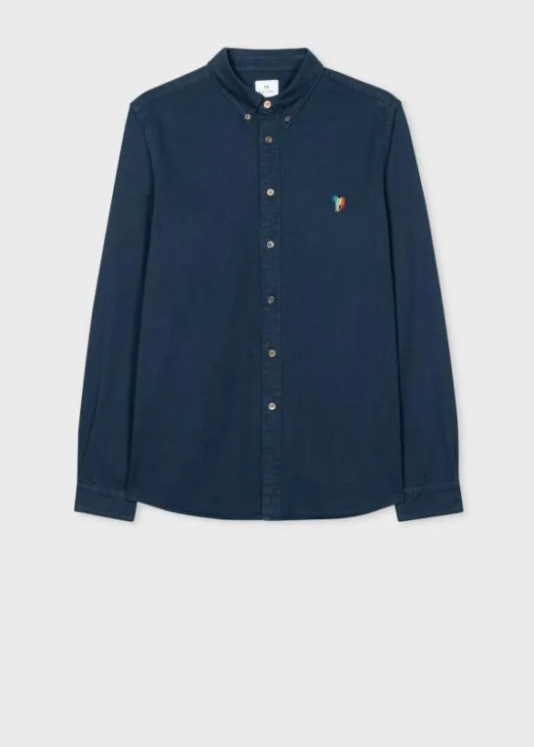 Paul Smith Shirts Organic Cotton Twill 039Broad Stripe Zebra039 Shirt Navy 8211 Mens