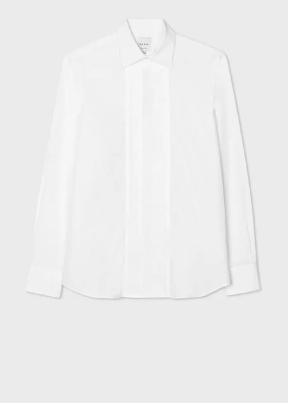 Paul Smith Shirts Pleated Front Evening Shirt White 8211 Mens