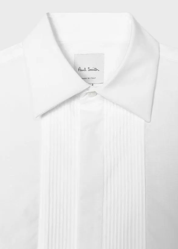 Paul Smith Shirts Pleated Front Evening Shirt White 8211 Mens