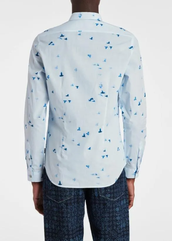Paul Smith Shirts SlimFit Cotton 039Flock039 Shirt Light Blue 8211 Mens