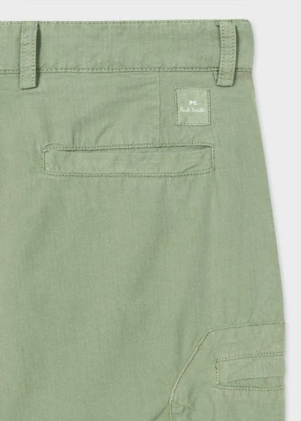 Paul Smith Shorts CottonBlend Ripstop Cargo Shorts Green 8211 Mens