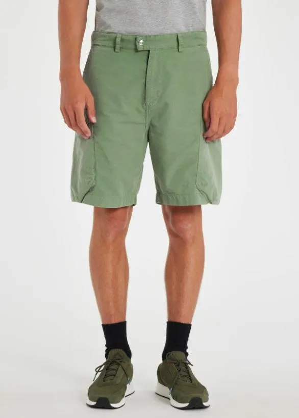 Paul Smith Shorts CottonBlend Ripstop Cargo Shorts Green 8211 Mens