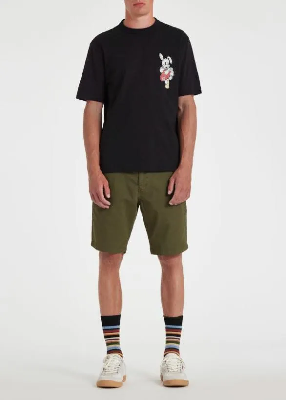 Paul Smith Shorts CottonTwill 039Broad Stripe Zebra039 Shorts Olive 8211 Mens