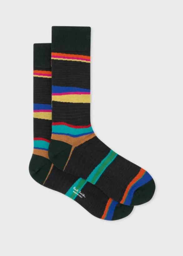 Paul Smith Socks 039Plains039 Stripe Socks Green 8211 Mens