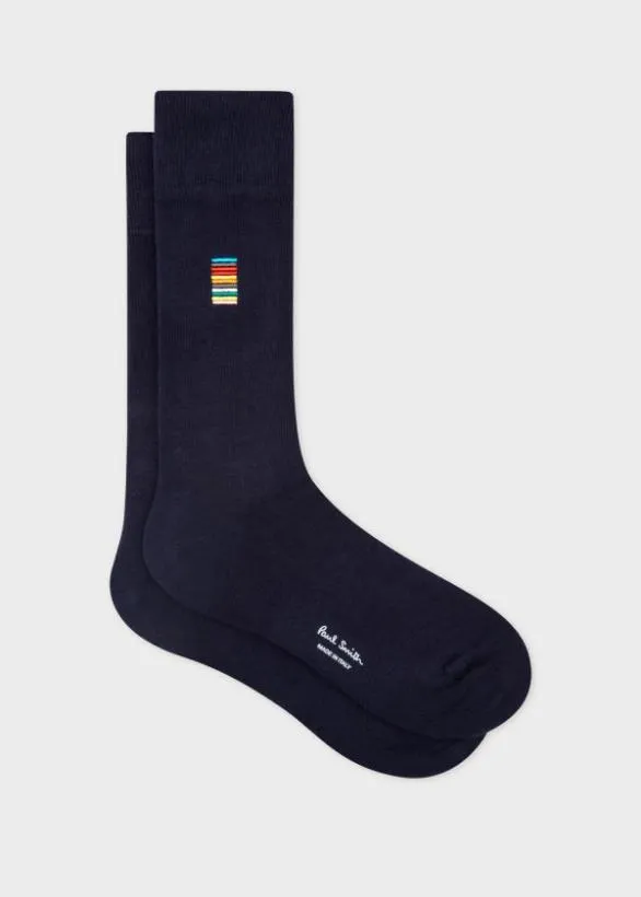 Paul Smith Socks Embroidered 039Signature Stripe039 Socks Navy 8211 Mens