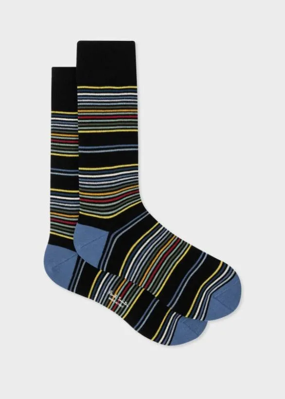 Paul Smith Socks MultiStripe Socks Black 8211 Mens