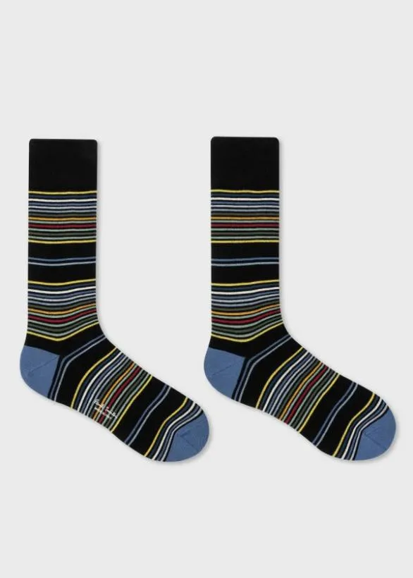 Paul Smith Socks MultiStripe Socks Black 8211 Mens